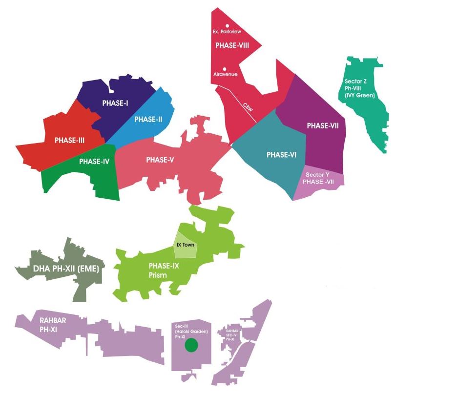 DHA LAHORE MAPS